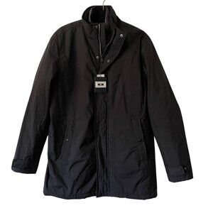 Joseph Abboud Size M Black Filled Lined Coat Detachable Inner Layer Zip Snap